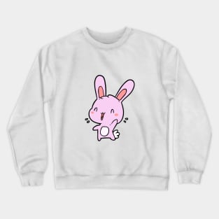 Cartoon Pink Rabbit Crewneck Sweatshirt